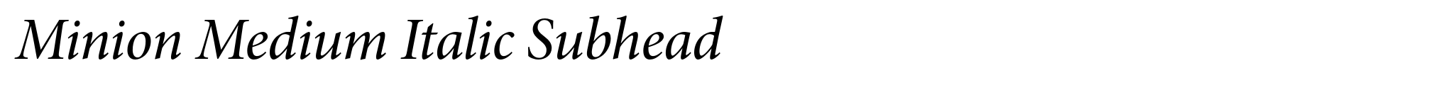 Minion Medium Italic Subhead image